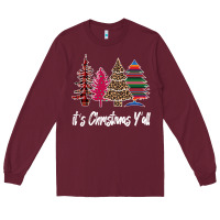 Burgundy Merry Christmas Pine Tree Long Sleeve Tee - Bettercallsaul
