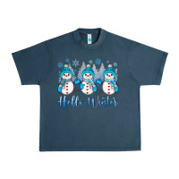 Midnight Navy snowman hello winter Urban Heavy Tee - JahusDesignShop