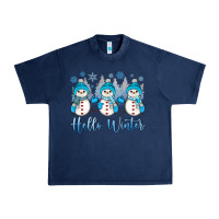 Navy snowman hello winter Urban Heavy Tee - JahusDesignShop