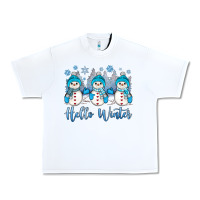 White snowman hello winter Urban Heavy Tee - JahusDesignShop