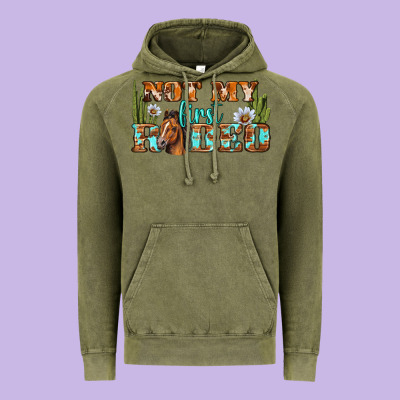 Not My First Rodeo Western Vintage Hoodie Designed By Bundleandbundleshop