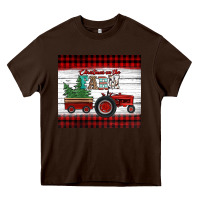 Christmas On The Farm Tractor Heavy Core Tee | Teevron