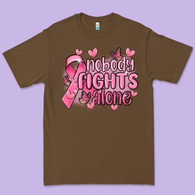 Nobody Fights Alone Cancer Premium Tee Designed By Maliassmallbusiness