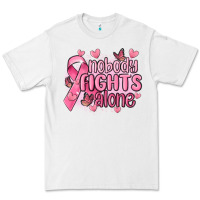 White nobody fights alone cancer Premium Tee - MaliasSmallBusiness