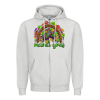 Dove Grey Mardi Gras rainbow and masks Zipper Hoodie - HowdyJamesFarm