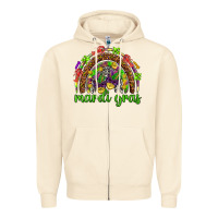Sandshell Mardi Gras rainbow and masks Zipper Hoodie - HowdyJamesFarm