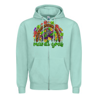 Seafoam Mardi Gras rainbow and masks Zipper Hoodie - HowdyJamesFarm
