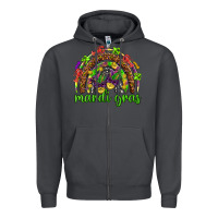 Smoke Mardi Gras rainbow and masks Zipper Hoodie - HowdyJamesFarm