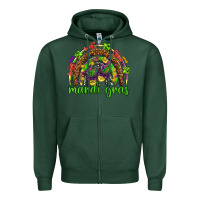 Sports Green Mardi Gras rainbow and masks Zipper Hoodie - HowdyJamesFarm