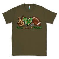 Army Green peace love football Classic Tee - BundleAndBundleShop