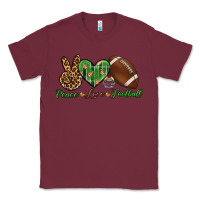 Burgundy peace love football Classic Tee - BundleAndBundleShop