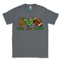 Charcoal Heather peace love football Classic Tee - BundleAndBundleShop