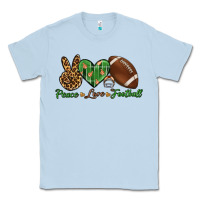 Dusty Blue peace love football Classic Tee - BundleAndBundleShop