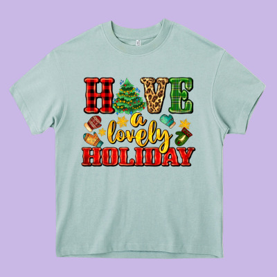 Have A Lovely Holiday With Gloves Heavy Core Tee Designed By Adodesignshop