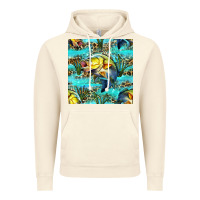 Vintage Artic Lake Fish And Reeds With Leopard Seamless Pattern Bbs Vintage Hoodie - BundleAndBundleShop