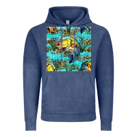 Vintage Denim Lake Fish And Reeds With Leopard Seamless Pattern Bbs Vintage Hoodie - BundleAndBundleShop