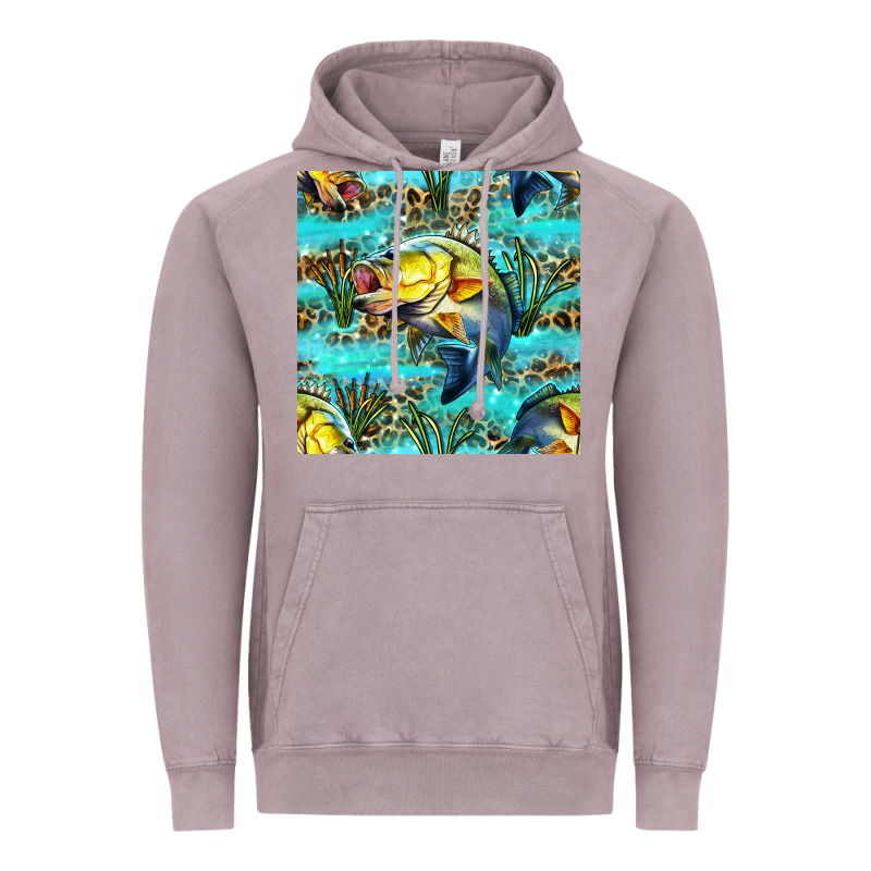 Lake Fish And Reeds With Leopard Seamless Pattern Bbs Vintage Hoodie by BundleAndBundleShop | Teevron