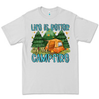 Dove Grey life is better by the camp fire Premium Tee - MaliasSmallBusiness