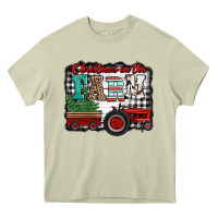 Mossy christmas on the farm tractor buffalo plaid Heavy Core Tee - Jasminsmagicworld