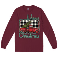 Burgundy Merry Christmas Truck Long Sleeve Tee - Bettercallsaul