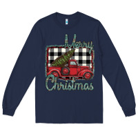 Navy Merry Christmas Truck Long Sleeve Tee - Bettercallsaul