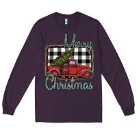 Plum Merry Christmas Truck Long Sleeve Tee - Bettercallsaul
