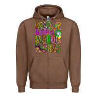 Chestnut Bead up bitches it's Mardi Gras Zipper Hoodie - HowdyJamesFarm