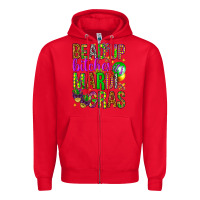 Red Bead up bitches it's Mardi Gras Zipper Hoodie - HowdyJamesFarm