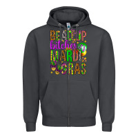 Smoke Bead up bitches it's Mardi Gras Zipper Hoodie - HowdyJamesFarm