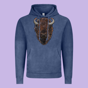 American Bison Vintage Hoodie Designed By Ranaportraitstore