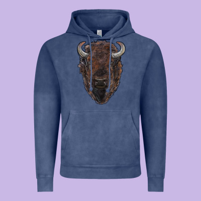 American Bison Vintage Hoodie Designed By Ranaportraitstore