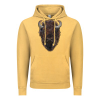 Vintage Mustard american bison Vintage Hoodie - RanaPortraitStore