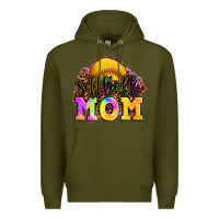 Army Green softball mom Premium Hoodie - OliviaCreatesArt