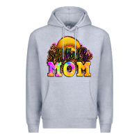 Heather Grey softball mom Premium Hoodie - OliviaCreatesArt