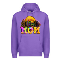 Purple softball mom Premium Hoodie - OliviaCreatesArt