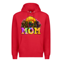 Red softball mom Premium Hoodie - OliviaCreatesArt