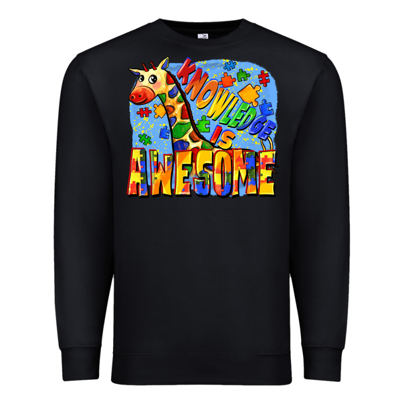 Knowledge Is Awesome Autism Giraffe Premium Sweatshirt by FaDigitalArtStudio | Teevron
