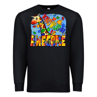 Black Knowledge is awesome Autism giraffe Premium Sweatshirt - FaDigitalArtStudio