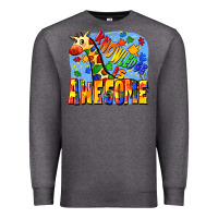 Charcoal Heather Knowledge is awesome Autism giraffe Premium Sweatshirt - FaDigitalArtStudio