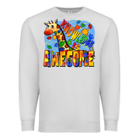 Dove Grey Knowledge is awesome Autism giraffe Premium Sweatshirt - FaDigitalArtStudio