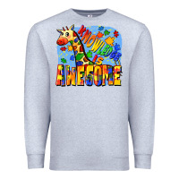Heather Grey Knowledge is awesome Autism giraffe Premium Sweatshirt - FaDigitalArtStudio