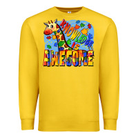 Lemon Knowledge is awesome Autism giraffe Premium Sweatshirt - FaDigitalArtStudio