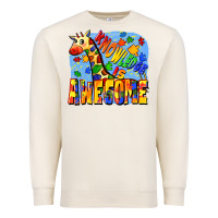 Sandshell Knowledge is awesome Autism giraffe Premium Sweatshirt - FaDigitalArtStudio