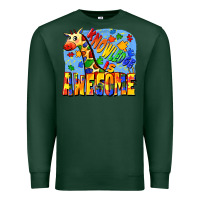 Sports Green Knowledge is awesome Autism giraffe Premium Sweatshirt - FaDigitalArtStudio