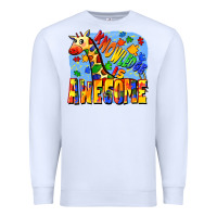 White Knowledge is awesome Autism giraffe Premium Sweatshirt - FaDigitalArtStudio
