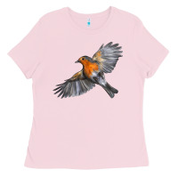 Bubblegum Pink Flying American Robin Ladies Tee - LillyAllenDesigns