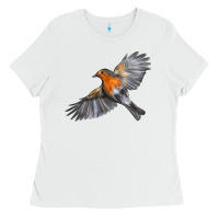 White Flying American Robin Ladies Tee - LillyAllenDesigns