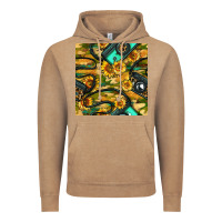Leopard Digital Camera And Sunflowers With Camouflage Seamless Pattern Vintage Hoodie | Teevron