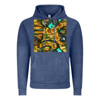 Vintage Denim Leopard Digital Camera And Sunflowers With Camouflage Seamless Pattern Vintage Hoodie - BundleAndBundleShop