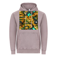 Vintage Zinc Leopard Digital Camera And Sunflowers With Camouflage Seamless Pattern Vintage Hoodie - BundleAndBundleShop